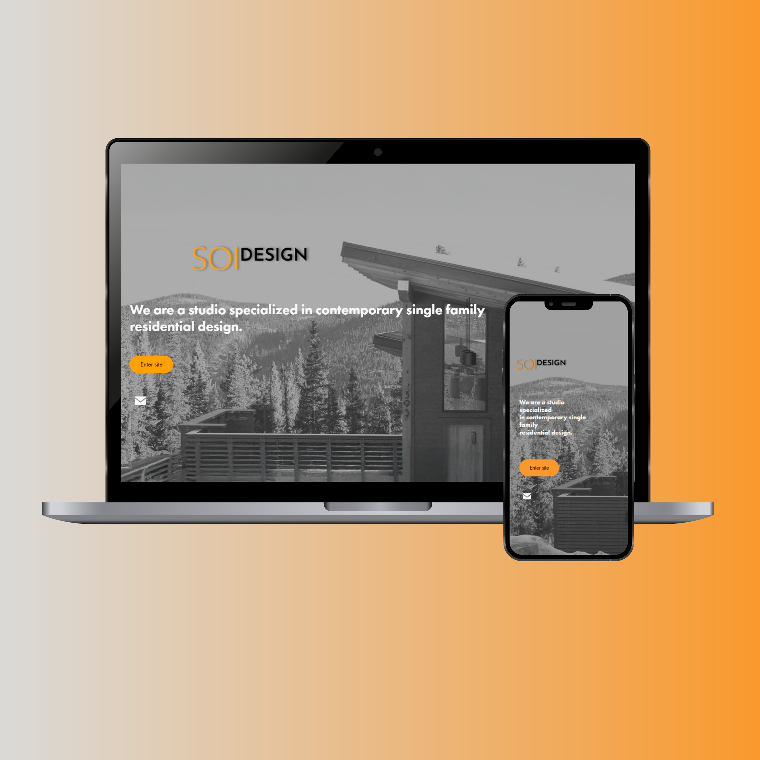 Responsive homepage mockup